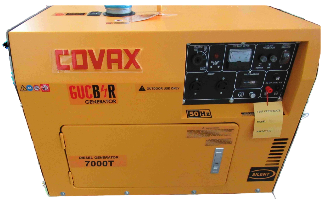 Генератор дизельний 7000T/С/GT, 5.0кВт, 230В (GUCBIR, Covax)